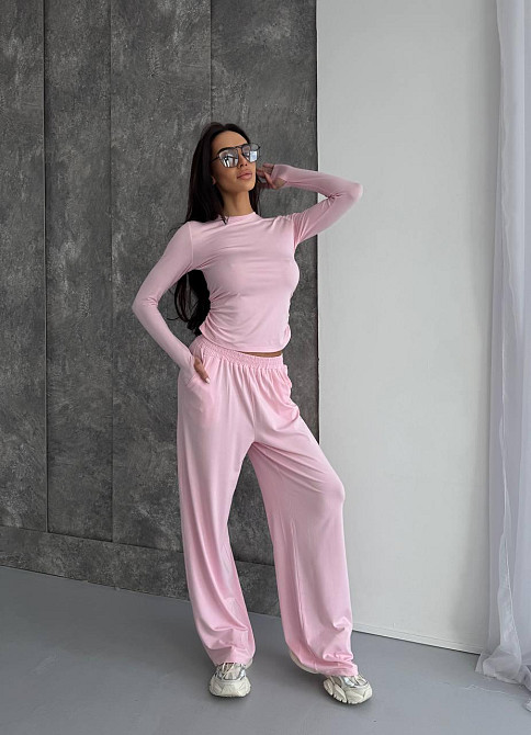 Жіночий стильний базовий костюм із м’якої еластичної тканини турецька віскоза Одеса - фото 9