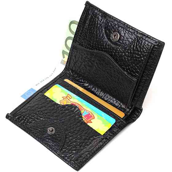 Компактный кошелек с удобным функционалом из натуральной кожи Tony Bellucci 22069 Черный Киев