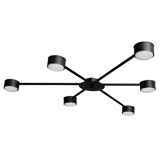Люстра потолочная MSK Electric Copter на шесть круглых плафонов под лампы GX53 черная NL 8040-6 BK Одесса