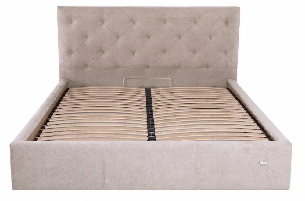 Кровать Двуспальная Bristol Comfort 160 х 200 см Rosto 13 С подъемным механизмом и нишей для белья Бежевый Киев - изображение 1