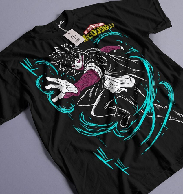 Футболка з аніме принтом Моя геройська академія оверсайз (S/M/L) Чорний AnimeJ1089 Дніпро - фото 1