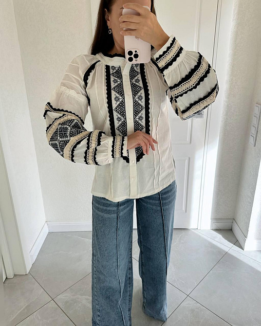 Вишиванка жіноча з вишитими рукавами 80% бавовна 44 Одеса - фото 4