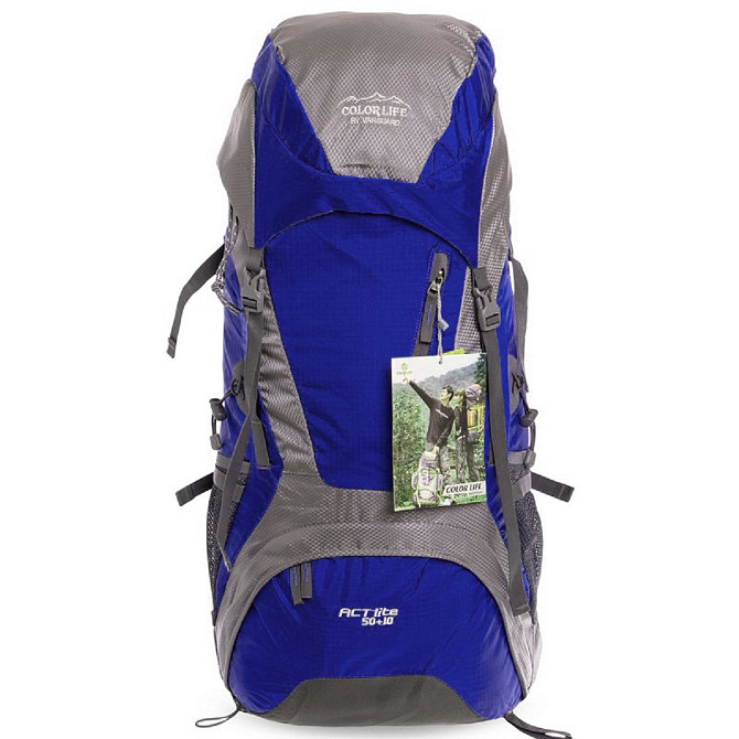 Рюкзак туристичний каркасний COLOR LIFE 172 60л нижній вхід синій Київ - фото 2