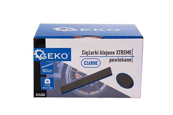 Важок клеєвий для балансування коліс XTREME "GeKo" чорного кольору (100 полосок 12x5г = 6кг) Стрий