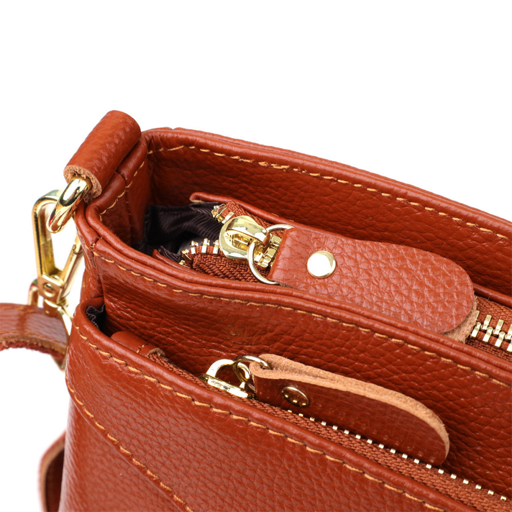 Жіноча сумка з натуральної шкіри з формостійким дном Vintage 22983 Коричневий Київ - фото 5