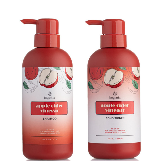 Набір для догляду за волоссям Bogenia Apple Cider Vinegar (Шампунь Кондиціонер) Запоріжжя - фото 1