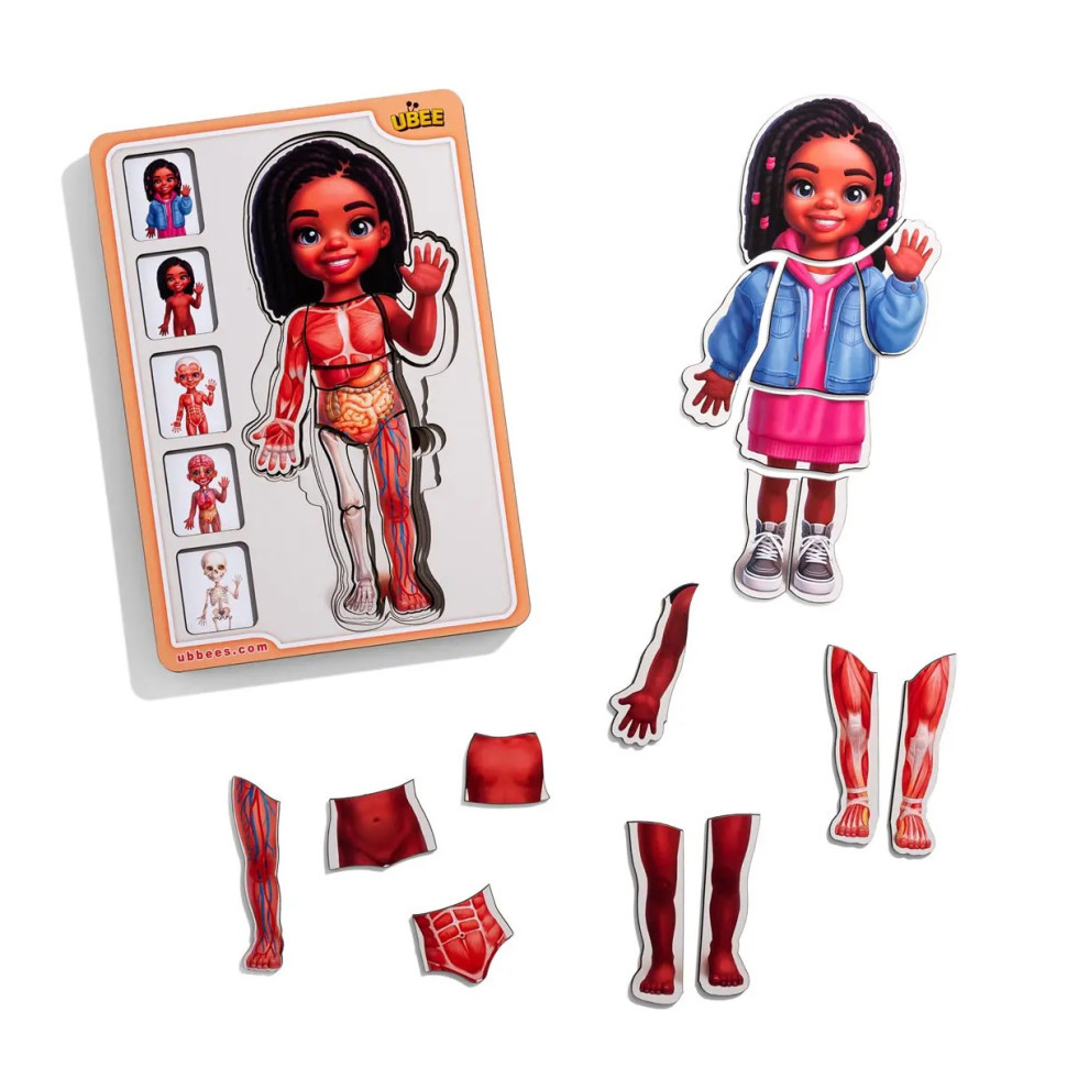 Дерев'яний пазл-вкладиш "Анатомія людини - дівчинка-3" (ПСД264) PSD264 будова тіла Вінниця - фото 1