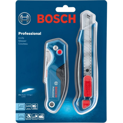 Нож монтажный Bosch набор 2 шт, складной трапециевидный, сегментированный (1.600.A01.6BM) Винница - изображение 9