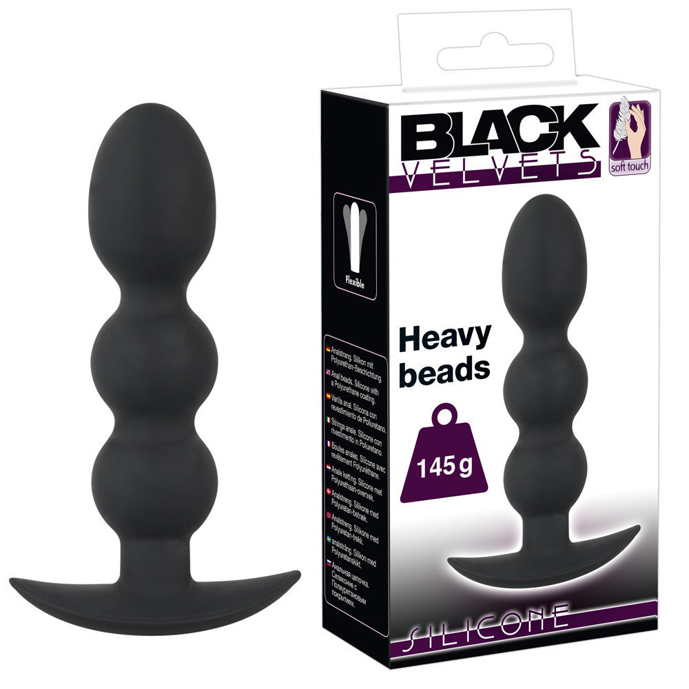 Анальная пробка - Black Velvets Heavy Beads, 145 г Sex Aura Киев - изображение 1