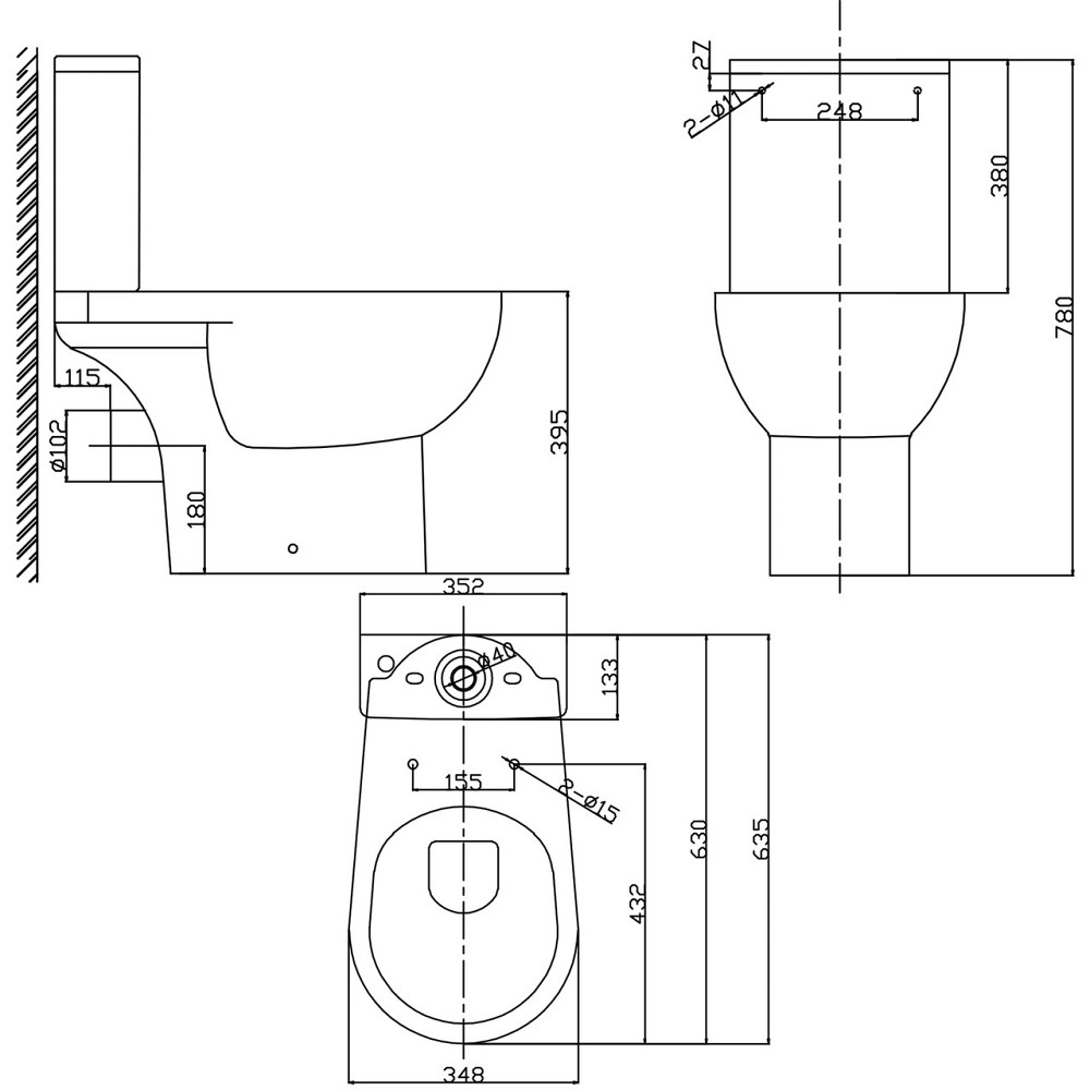 КОМПАКТ PRIMA B нижній., Гориз безобідковий з поліпропіленовим сидінням SOFT-CLOSE CT-PHB-PP Київ - фото 2