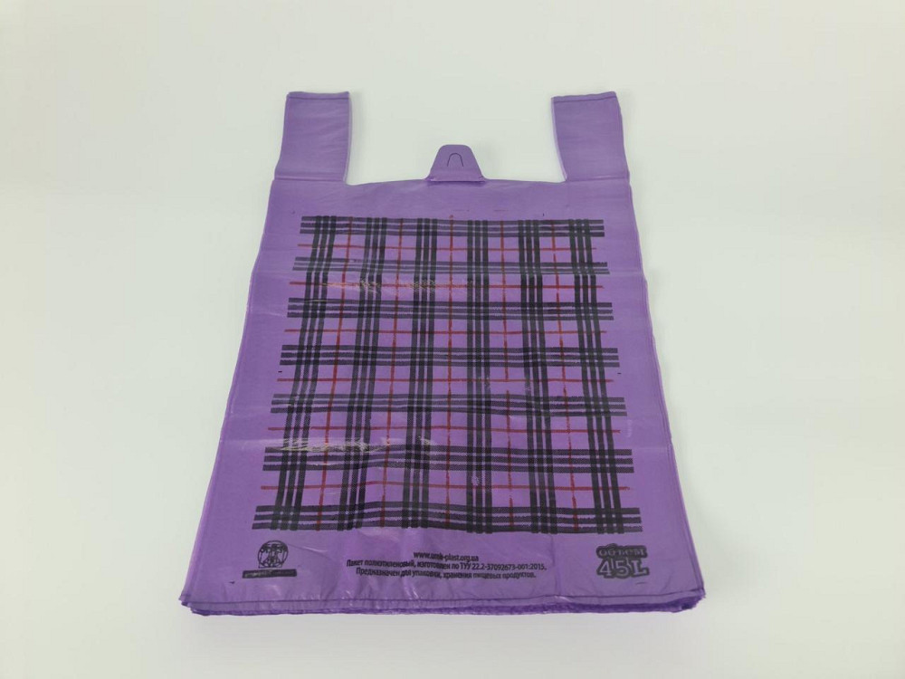 Пакет 40х60 "Клітка" Фіолетовий (50 шт.) Харків - фото 3