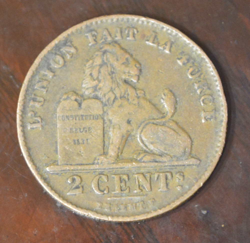 Бельгія 2 сентима 1912 рік Полтава - фото 1