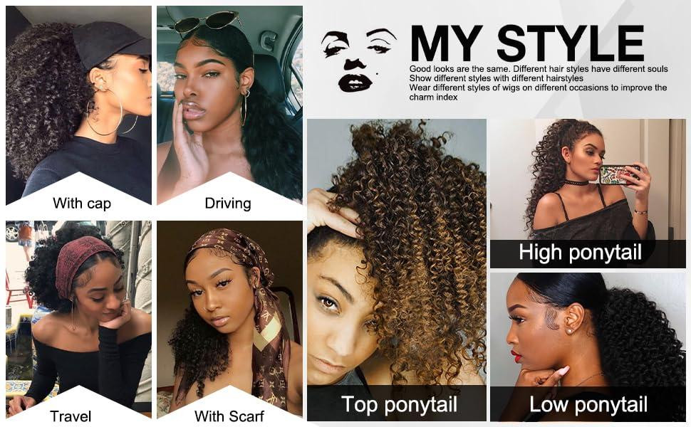 Хвіст накладний кучерявий афро 40 см каштановий з мідно-рудим омбре, шиньйон з шнурком, штучне синтетичне волосся Київ - фото 8