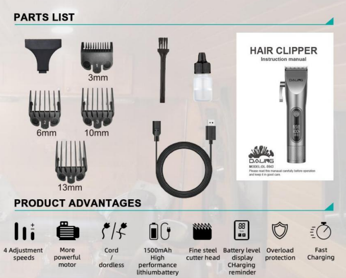 Машинка для стриження DALING DL-0043 Дніпро - фото 2