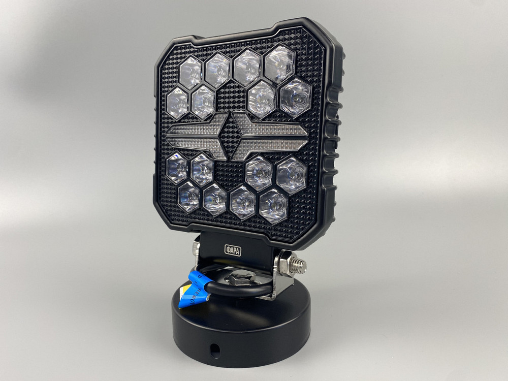 Фара LED квадратна 16 Led chip 12/24V. Широкий промінь + DRL світло + стробоскоп, світло 6500 К, IP67 Мукачево - фото 9