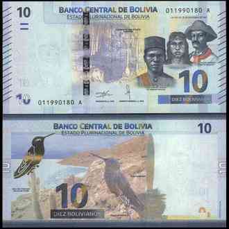 Bolivia Боливия - 10 Bolivianos 2018 ( 1986 ) UNC serie A Полтава