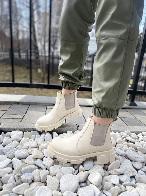 Черевики жіночі M.KRAFT бежеві натуральна шкіра висота 11см (4349) Коломыя - изображение 1