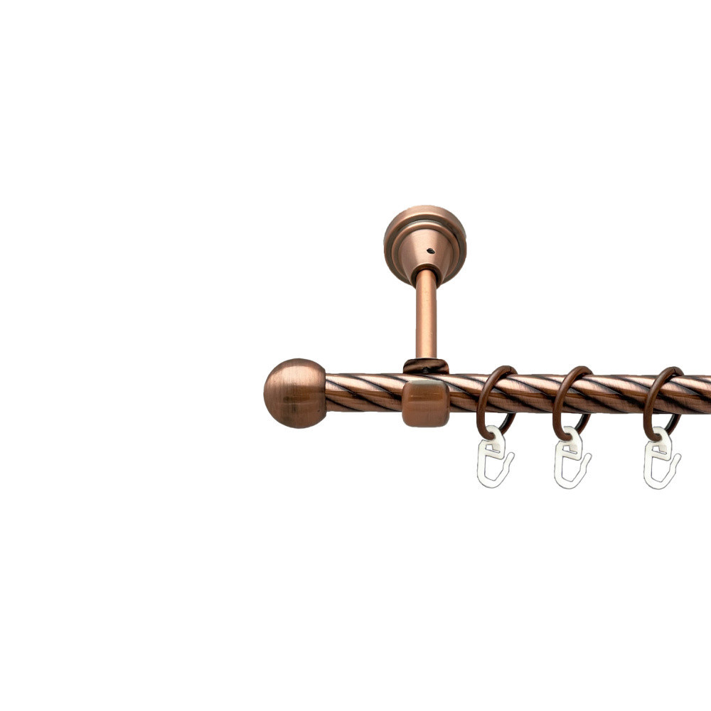 Карниз Orvit Куля Болонь металевий однорядний відкритий скручена труба кільце металеве Мідь 16 мм 200 см Львов - изображение 1