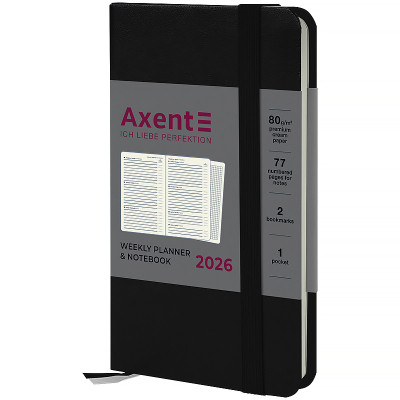 Тижневик Axent датований 2026 Pocket Strong 90х150, чорний (8508-26-01-A) Вінниця - фото 1