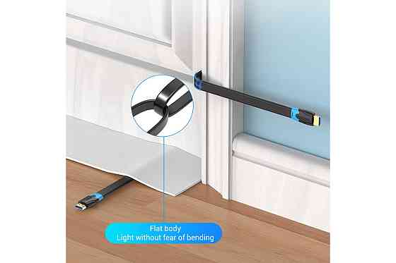 Плоский HDMI-кабель Vention 1.5 м, черный Киев