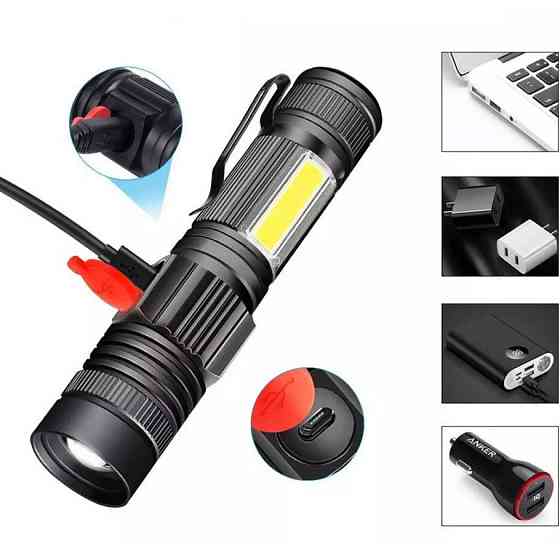 Широкоугольный светодиодный фонарик на 6000K, фонарь ручной аккумуляторный WATTON WT-601 Каменец-Подольский