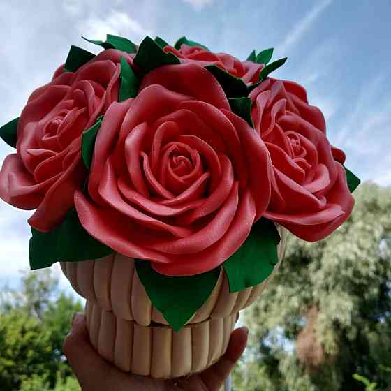 Світильник-нічник "Кошик з червоними трояндами" Дніпро