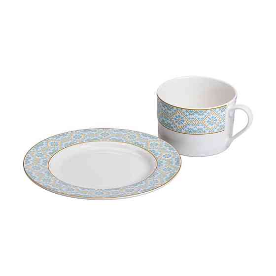 Белая фарфоровая чашка с орнаментом 250 мл Киев