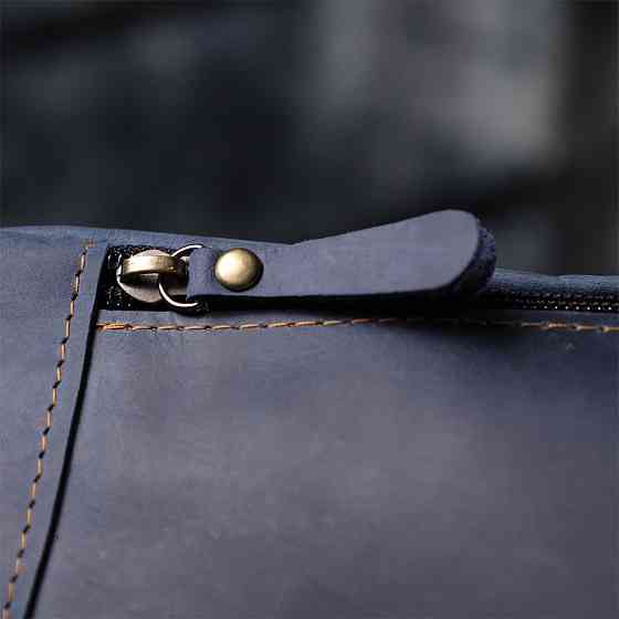 Красивая сумка-бананка для мужчин из натуральной винтажной кожи Shvigel 23123 Синий Киев