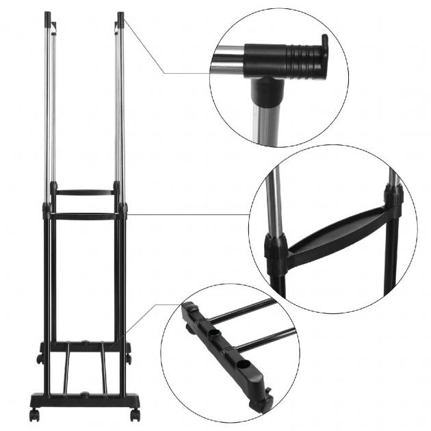 Вішалка для одягу Double-Pole, Вішалка підлогова стійка для одягу стійка верхнього UD-27 Львів - фото 6
