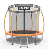 Батут детский Atleto 252 см (8 ft) оранжевый с внутренней защитной сеткой и лестницей (до 100 кг)