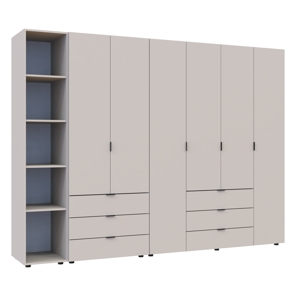 Комплект шаф для одягу Doros Гелар (3 шт.) 270,7х49,5х203,4 см Кашемір (DRS-011251) Львів - фото 2