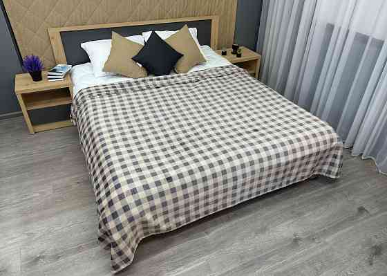 Плед-покривало Decorator WellSoft 200х220 см Клітинка Бежево-сірий (87-282) Київ
