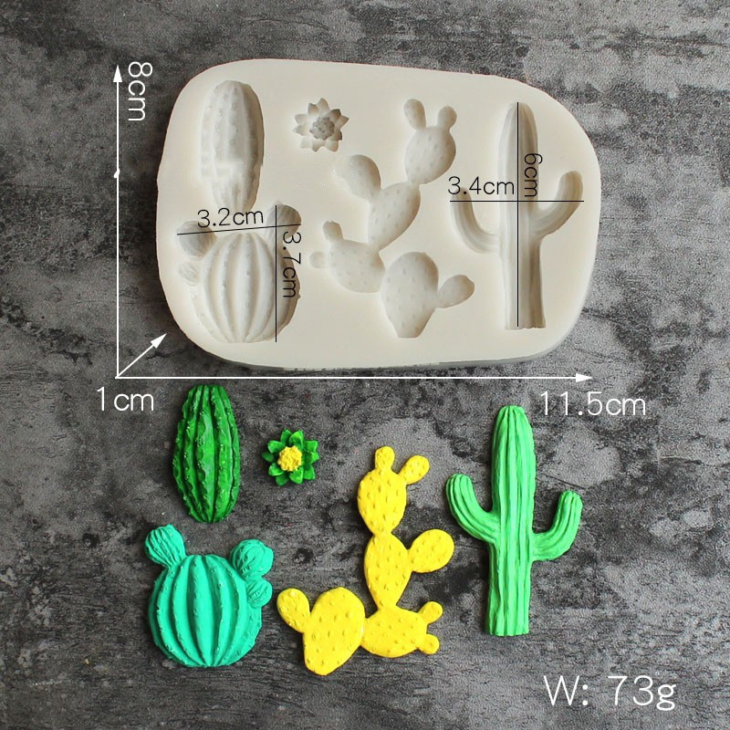 Молд силиконовый Кактусы 80 на 115 мм серый Киев - изображение 2