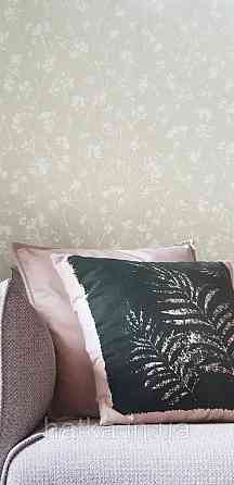 Обои виниловые на флизелине Rasch Alghero метровые цветы листья прованс мелкие белые на зеленом 943528 Киев