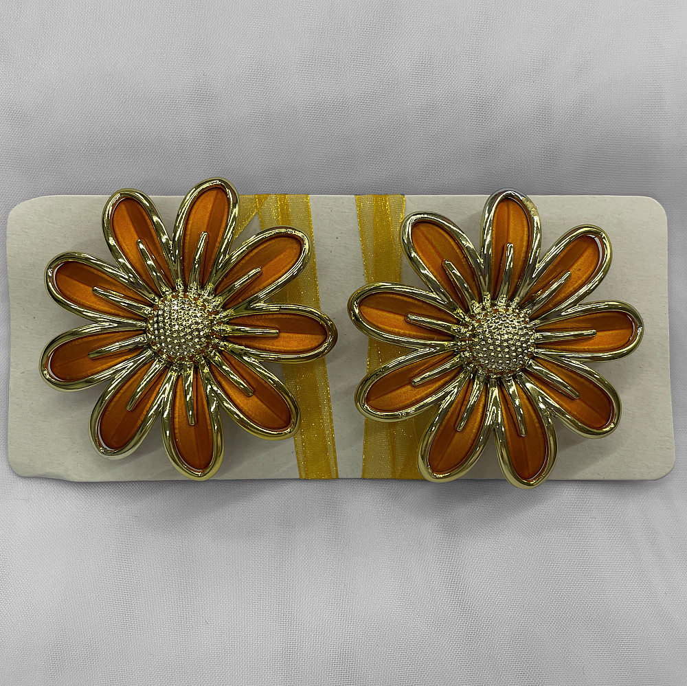 Магніти для штор і гардин Грейс набір 2 шт Помаранчевий з золотистим (81-150) Київ - фото 6