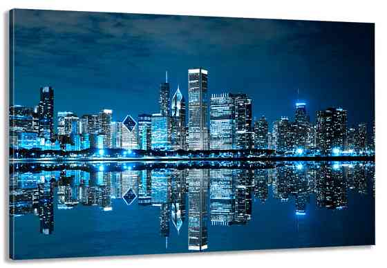 Картина полотно у вітальню / спальню      Нічне місто   MLP_236 ( 60х30см ) 80x120 см Київ