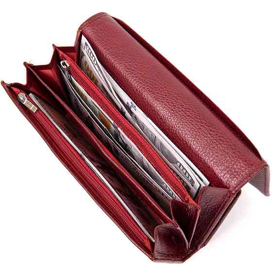 Сучасний гаманець для жінок ST Leather 19392 Темно-червоний Київ