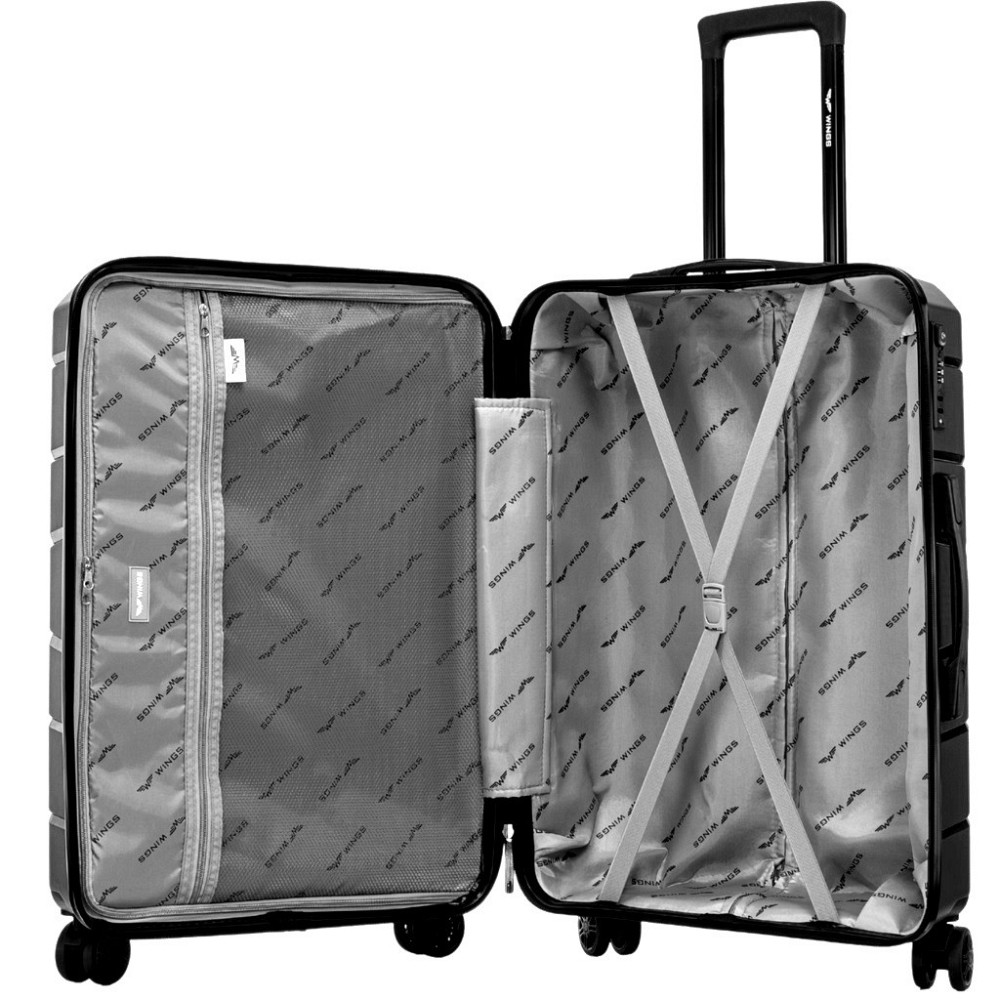 Валіза поліпропіленова WINGS PP06 середня 69 см чорна Київ - фото 9