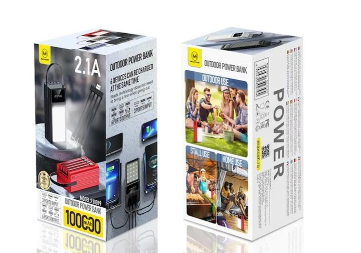 Універсальна мобільна батарея Maxcell PJ0099 100000mAh 2.1A Чорний Вінниця - фото 5