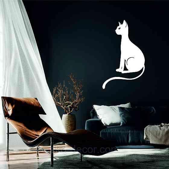 Декоративное настенное 3D Панно «Кот» Декор на стену с объемом 110*67 см, Белый Киев