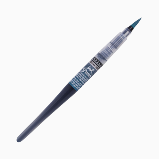 Ручка-пензель з чорнилом Sennelier Ink Brush, Переливчастий індиго синій (Iridescent Indigo Blue) Київ