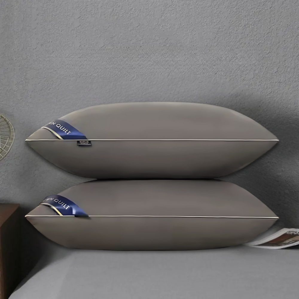 Подушка гипоаллергенная Hilton 74×48 см серая. Гостиничное качество для дома и гостиниц, 800 г,100% полиэстер Каменец-Подольский - изображение 5