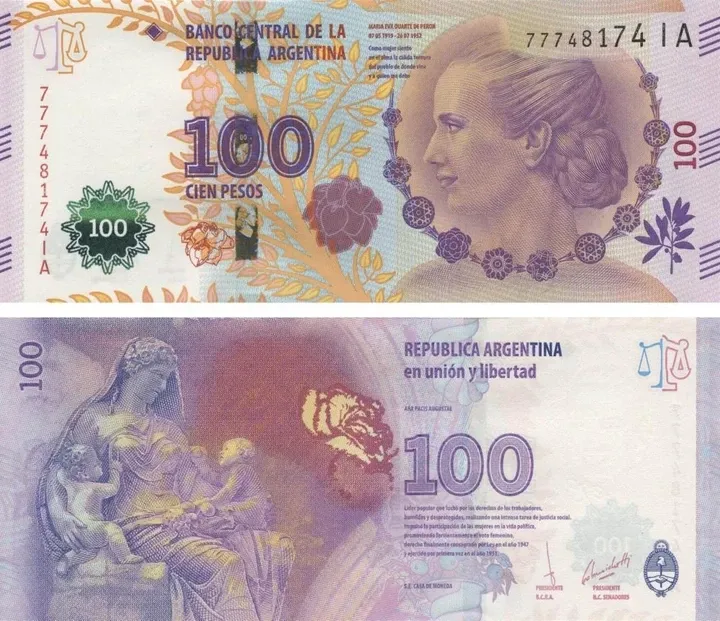 gen 100 песо 2012 «Ева Перон» UNC Полтава - фото 1