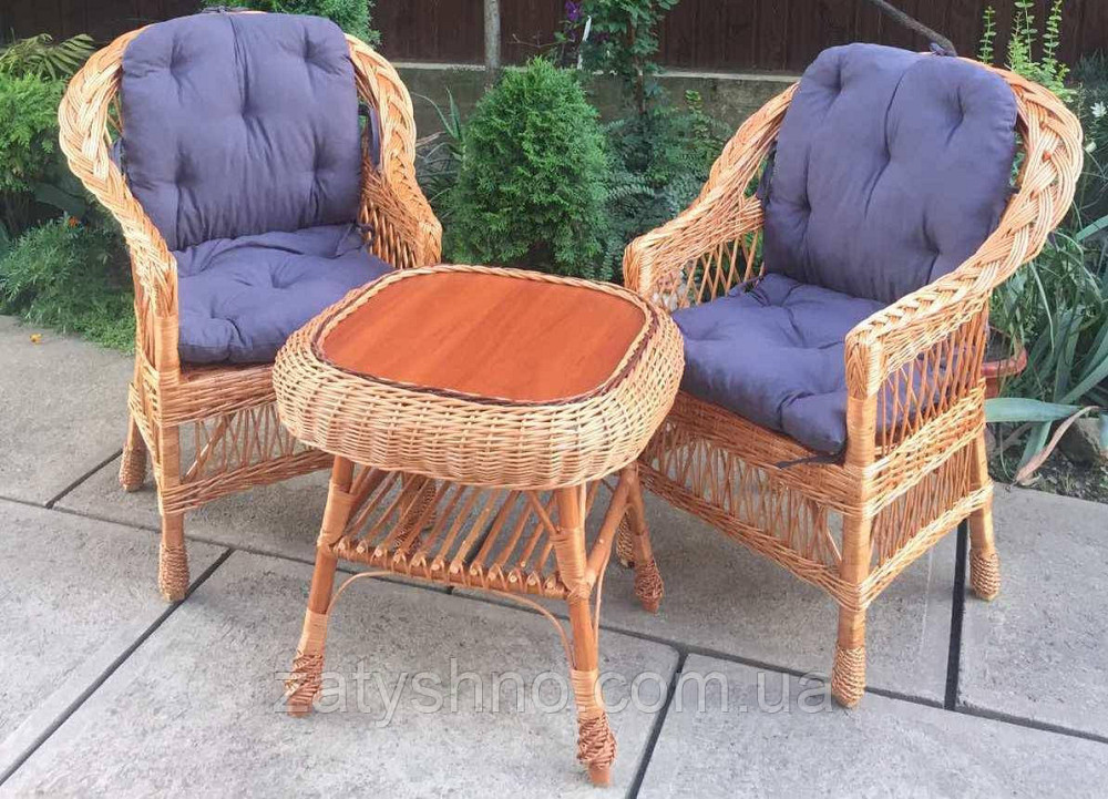 Мебель плетеная из лозы с 2 креслами |  Мебель из лозы с журнальным столом |мебель плетеная Киев - изображение 6