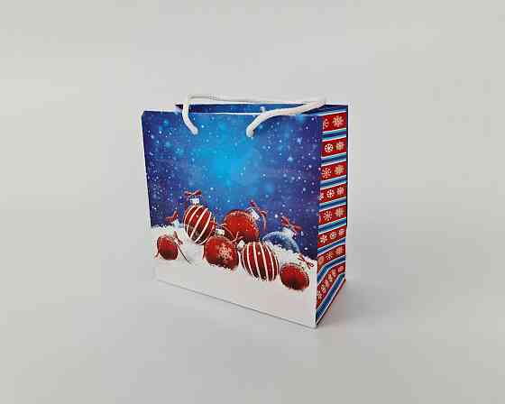 Новогодние, бумажные ,подарочные  пакеты с ручкой Чашка 16/16/8-012 (12 шт) Харьков