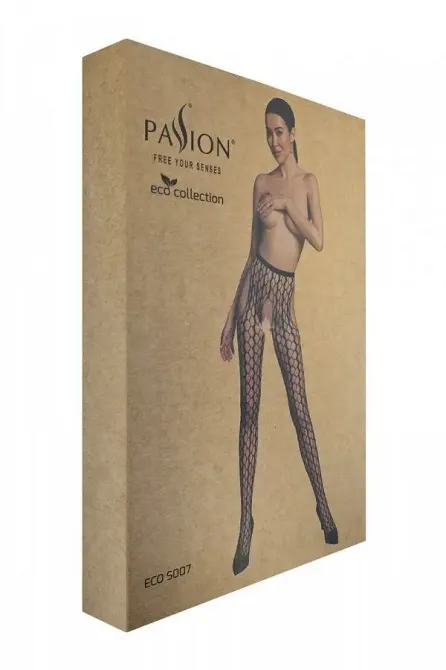 Еротичні колготки-бодістокінг Passion ECO S007 black Львів - фото 6