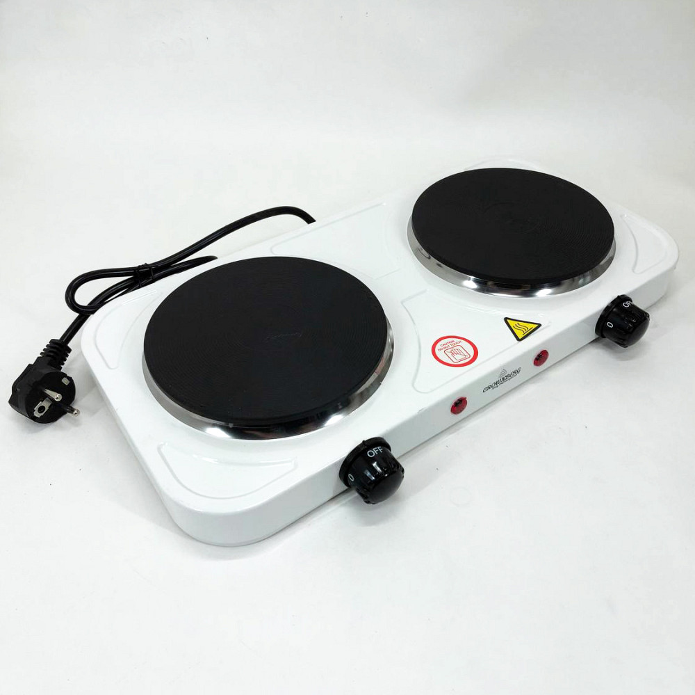 Електроплита двоконфорочна настільна компактна Crownberg CB-3746, Плита для любителів готувати ZK-29 Івано-Франківськ - фото 5