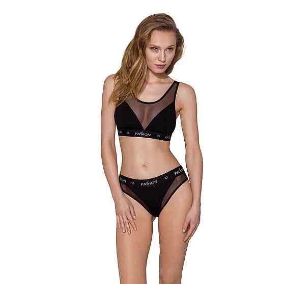 Топ з прозорою вставкою Passion PS002 TOP XL, black Sex Aura Київ