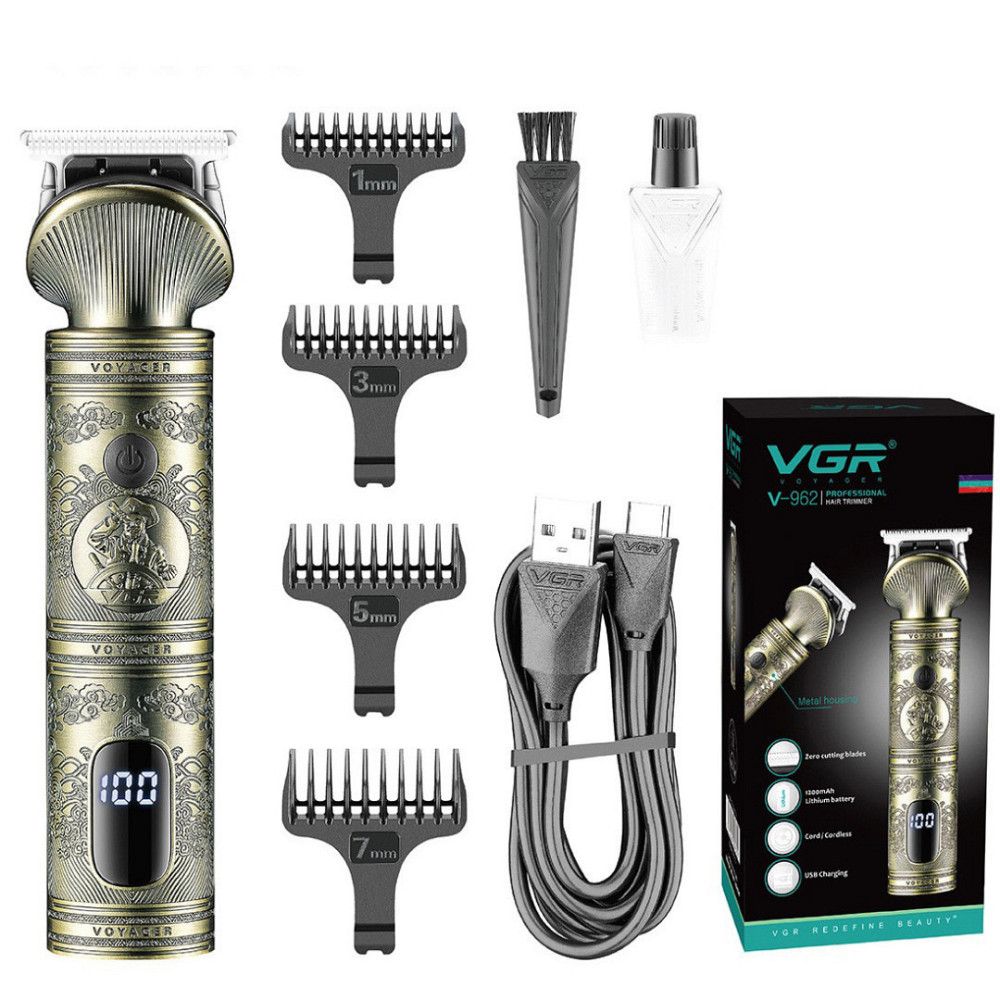 VGR Професійний тример акумуляторний V-962 з 4 насадками для стрижки вусів та бороди USB 5 В V9 Коломия - фото 2