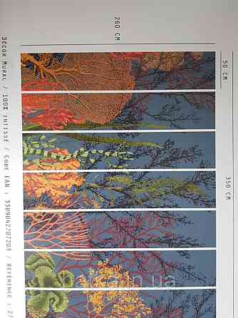 Обои виниловые  Lutece Bensimon панно 260х350 см панно море водный мир аквариум кораллы водоросли на синем Киев
